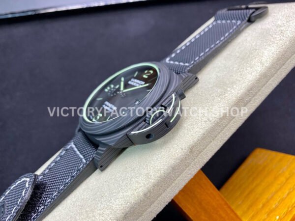 VS Factory Panerai Luminor Marina Pam01118 44mm Black Carbon Fiber Black Canvas Black Dial