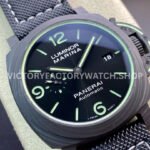 VS Factory Panerai Luminor Marina Pam01118 44mm Black Carbon Fiber Black Canvas Black Dial