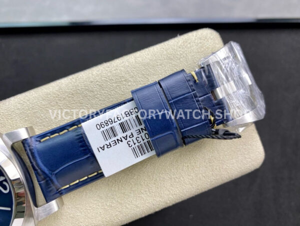 VS Factory Panerai Luminor Marina Pam01313 44mm Steel Leather Strap Blue Dial