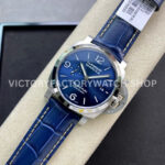 VS Factory Panerai Luminor Marina Pam01313 44mm Steel Leather Strap Blue Dial