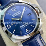 VS Factory Panerai Luminor Marina Pam01313 44mm Steel Leather Strap Blue Dial
