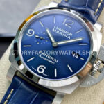 VS Factory Panerai Luminor Marina Pam01313 44mm Steel Leather Strap Blue Dial