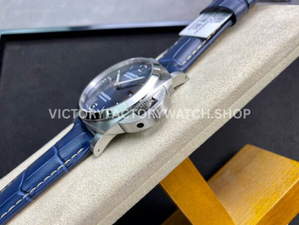 VS Factory Panerai Luminor Marina Pam01313 44mm Steel Leather Strap Blue Dial