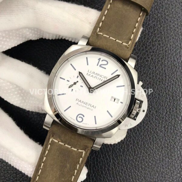 VS Factory Panerai Luminor Marina Pam01314 44mm Steel Leather Strap White Dial