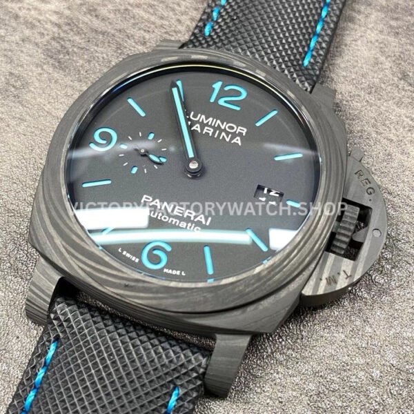 VS Factory Panerai Luminor Marina Pam01661 44mm Carbon Fiber Canvas Strap Black Dial