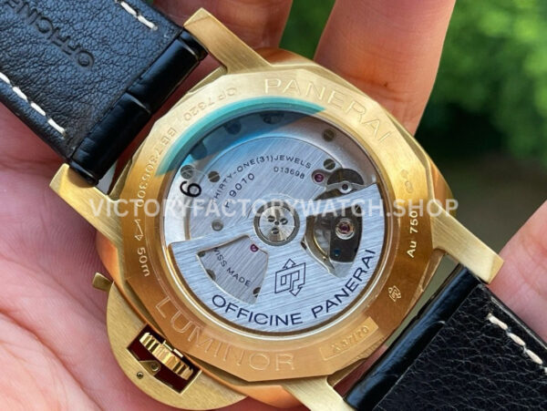 VS Factory Panerai Luminor Marina Pam01115 44mm Red Gold Leather Strap Black Dial