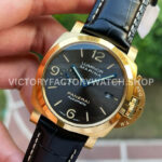 VS Factory Panerai Luminor Marina Pam01115 44mm Red Gold Leather Strap Black Dial