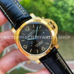VS Factory Panerai Luminor Marina Pam01115 44mm Red Gold Leather Strap Black Dial
