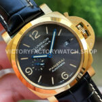 VS Factory Panerai Luminor Marina Pam01115 44mm Red Gold Leather Strap Black Dial