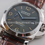 VS Factory Panerai Luminor Marina Pam01116 44mm Platinum Leather Strap Black Dial