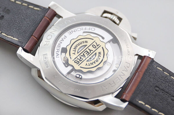 VS Factory Panerai Luminor Marina Pam01116 44mm Platinum Leather Strap Black Dial