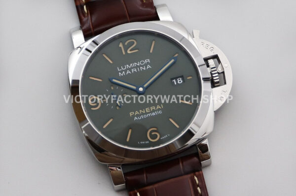 VS Factory Panerai Luminor Marina Pam01116 44mm Platinum Leather Strap Black Dial