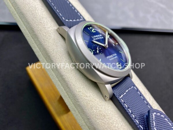 VS Factory Panerai Luminor Marina Pam01117 44mm Titanium Canvas Strap Blue Dial