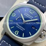 VS Factory Panerai Luminor Marina Pam01117 44mm Titanium Canvas Strap Blue Dial