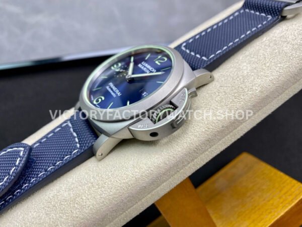 VS Factory Panerai Luminor Marina Pam01117 44mm Titanium Canvas Strap Blue Dial