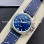 VS Factory Panerai Luminor Marina Pam01117 44mm Titanium Canvas Strap Blue Dial