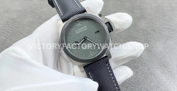 VS Factory Panerai Luminor Marina Pam01662 44mm Carbon Fiber Canvas Strap Grey Dial