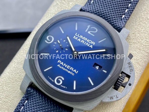 VS Factory Panerai Luminor Marina Pam01663 44mm Carbon Fiber Canvas Strap Blue Dial