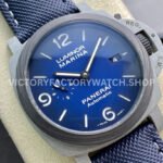VS Factory Panerai Luminor Marina Pam01663 44mm Carbon Fiber Canvas Strap Blue Dial