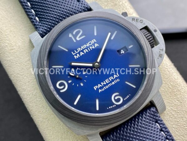 VS Factory Panerai Luminor Marina Pam01663 44mm Carbon Fiber Canvas Strap Blue Dial