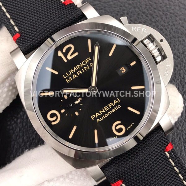 VS Factory Panerai Luminor Pam01025  44mm Steel Canvas Strap Black Dial