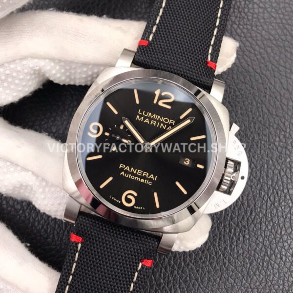 VS Factory Panerai Luminor Pam01025  44mm Steel Canvas Strap Black Dial