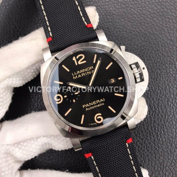 VS Factory Panerai Luminor Pam01025  44mm Steel Canvas Strap Black Dial