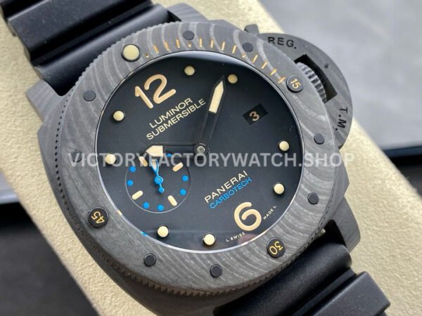 VS Factory Panerai Luminor Submersible 1950 3 Days Pam00616 47mm Black Carbon Fiber Black Rubber Strap Black Dial