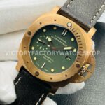 VS Factory Panerai Luminor Submersible Bronzo Pam00382 47mm Bronze Leather Strap Green Dial