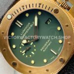 VS Factory Panerai Luminor Submersible Bronzo Pam00382 47mm Bronze Leather Strap Green Dial