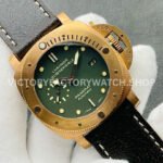VS Factory Panerai Luminor Submersible Bronzo Pam00382 47mm Bronze Leather Strap Green Dial