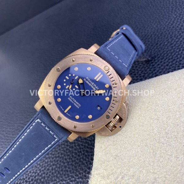 VS Factory Panerai Luminor Submersible Bronzo Pam1074 42mm Bronze Leather Strap Blue Dial