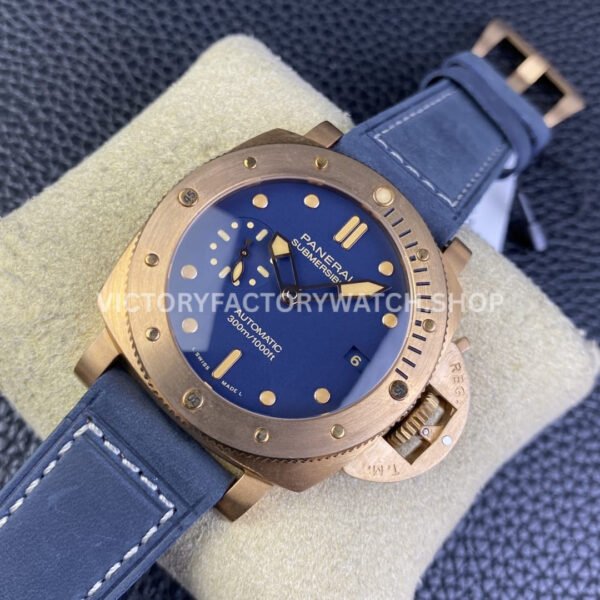 VS Factory Panerai Luminor Submersible Bronzo Pam1074 42mm Bronze Leather Strap Blue Dial