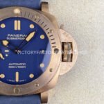 VS Factory Panerai Luminor Submersible Bronzo Pam1074 42mm Bronze Leather Strap Blue Dial