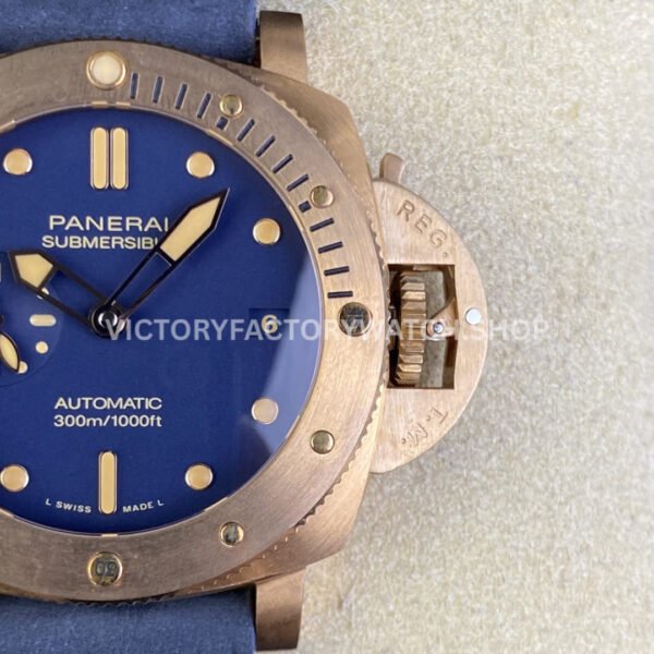 VS Factory Panerai Luminor Submersible Bronzo Pam1074 42mm Bronze Leather Strap Blue Dial