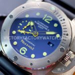 VS Factory Panerai Luminor Submersible GMT Pam00719 47mm Titanium Black Rubber Strap Blue Dial