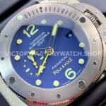 VS Factory Panerai Luminor Submersible GMT Pam00719 47mm Titanium Black Rubber Strap Blue Dial