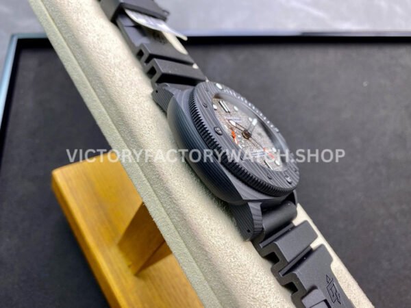 VS Factory Panerai Luminor Submersible Luna Rossa GMT Pam01039 47mm Carbon Fiber Rubber Strap Grey Dial