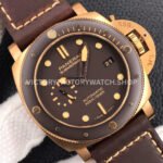VS Factory Panerai Luminor Submersible Pam00968 47mm Bronze Leather Strap Brown Dial