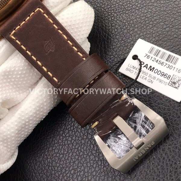 VS Factory Panerai Luminor Submersible Pam00968 47mm Bronze Leather Strap Brown Dial