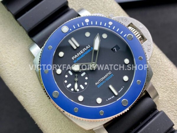 VS Factory Panerai Luminor Submersible Pam01209 42mm Steel Rubber Strap Black Dial