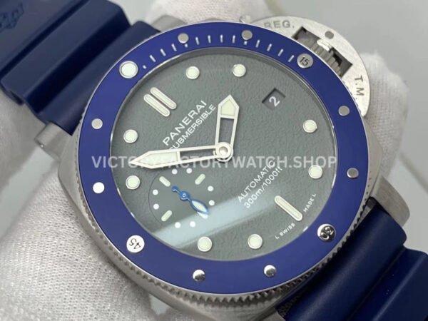 VS Factory Panerai Luminor Submersible Pam00959 42mm Steel Blue Rubber Strap Grey Dial