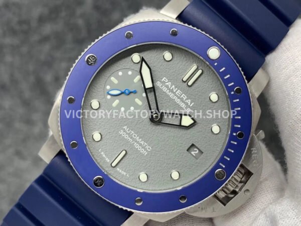VS Factory Panerai Luminor Submersible Pam00959 42mm Steel Blue Rubber Strap Grey Dial