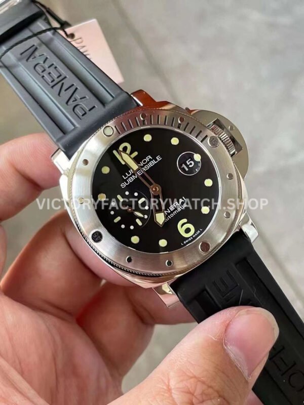 VS Factory Panerai Luminor Submersible Pam01024 44mm Steel Rubber Strap Black Dial