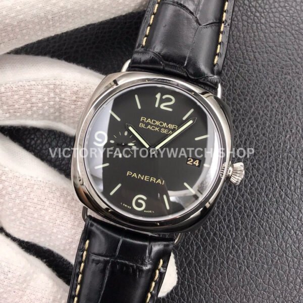 VS Factory Panerai Radiomir Black Seal 3 Days Pam00388 45mm Steel Leather Strap Black Dial