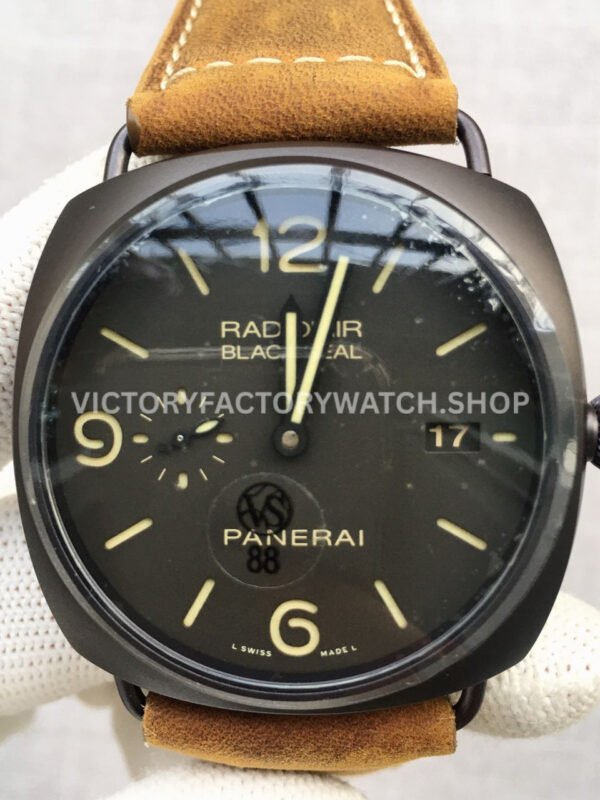 VS Factory Panerai Radiomir Black Seal 3 Days Pam00505 45mm Black Ceramic Leather Strap Black Dial