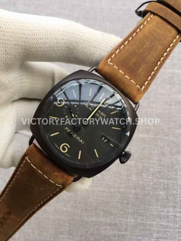 VS Factory Panerai Radiomir Black Seal 3 Days Pam00505 45mm Black Ceramic Leather Strap Black Dial