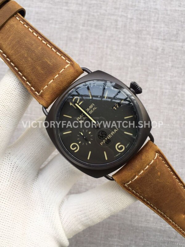 VS Factory Panerai Radiomir Black Seal 3 Days Pam00505 45mm Black Ceramic Leather Strap Black Dial