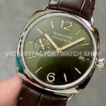 VS Factory Panerai Radiomir Pam1386 40mm Steel Leather Strap Olive Green Dial