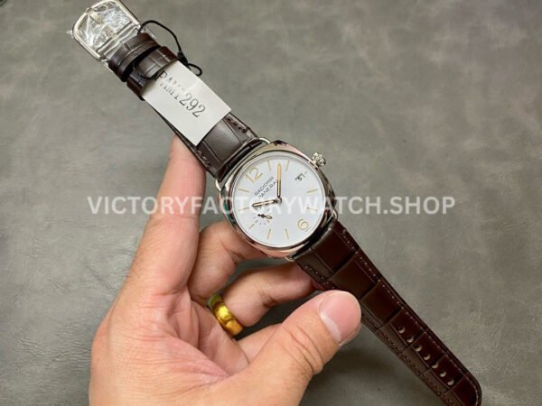 VS Factory Panerai Radiomir Quaranta Pam01292 40mm Steel Leather Strap White Dial
